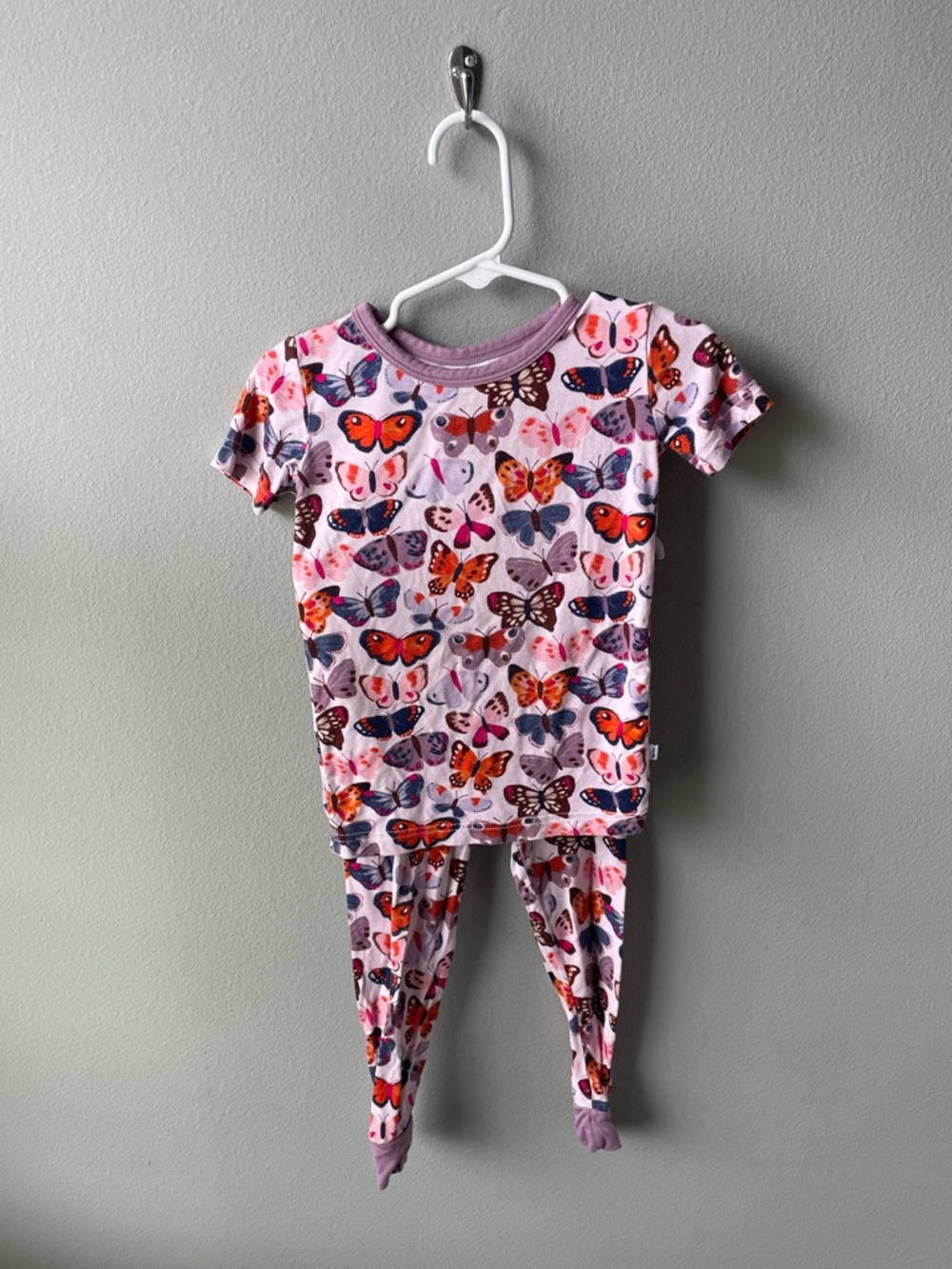 Little Sleepies Butterfly Kisses Purple and Pink Two Piece Bamboo Pajama Set